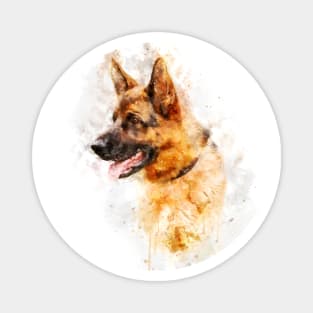 German shepherd dog watercolor Magnet